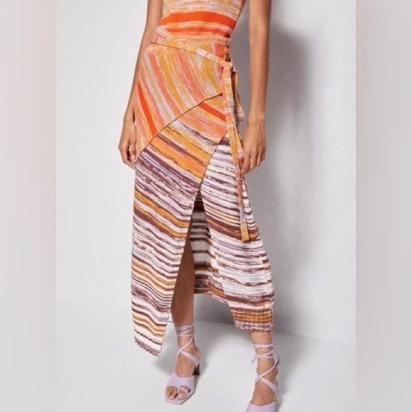 Jonathan Simkhai Space Dye Matching Set (Knit Tank Wrap Raelle Skirt) - Picture 3 of 11